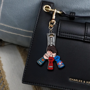 Personalized Gifts For Mom Keychain Superhero Fist Bump 02QHHU080325HA-Homacus