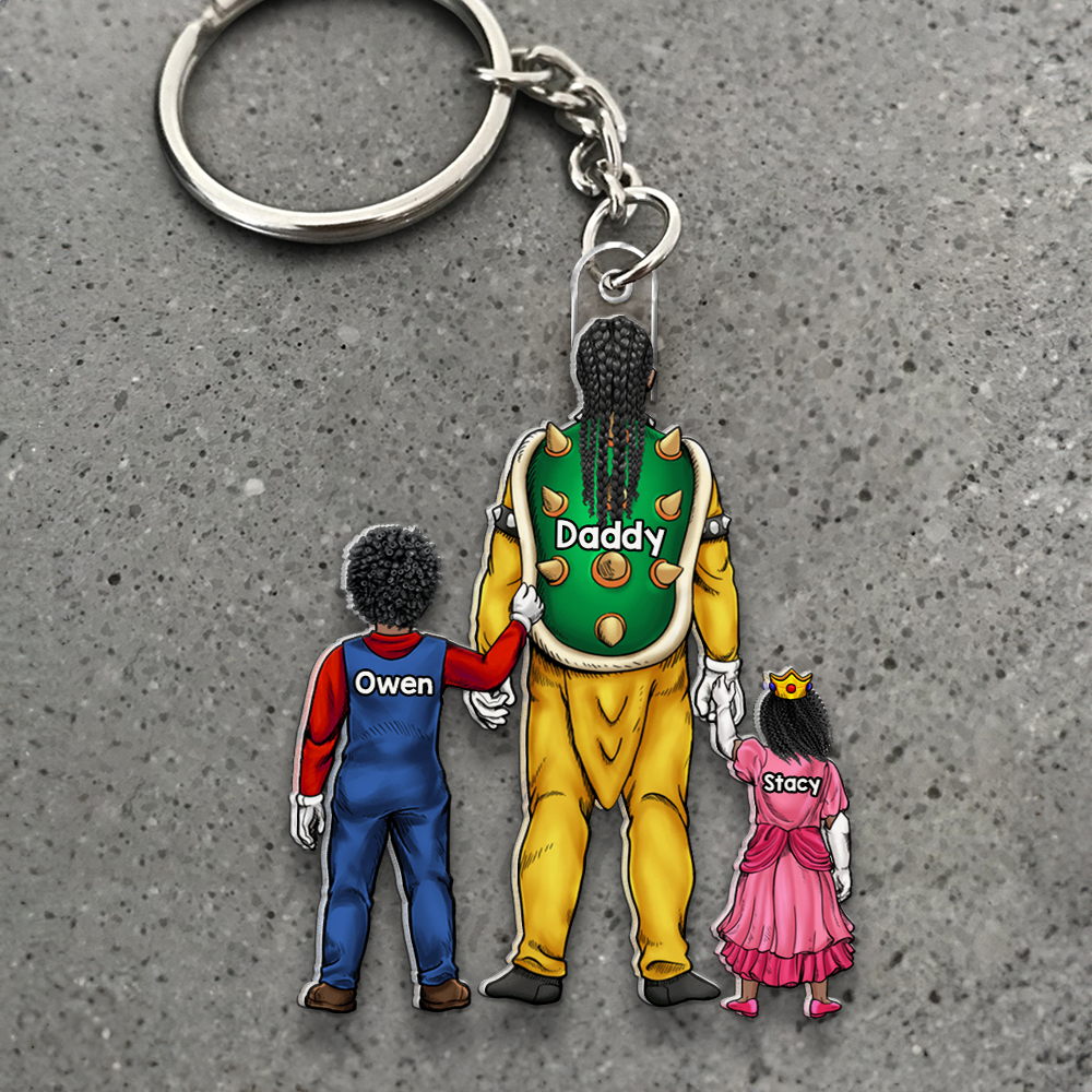 Gamer Dad Keychain Personalized Gifts For Dad 05QHHU160525PA-Homacus