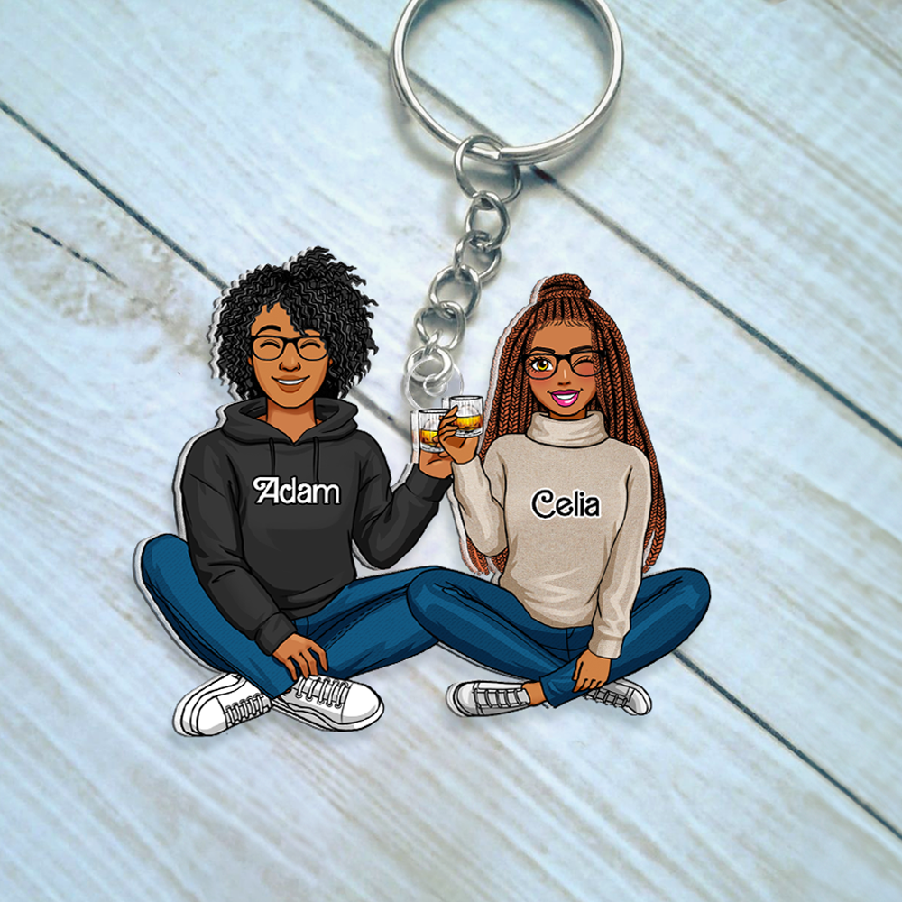 Personalized Gifts For Couple Keychain 03QHHU110125HH-Homacus