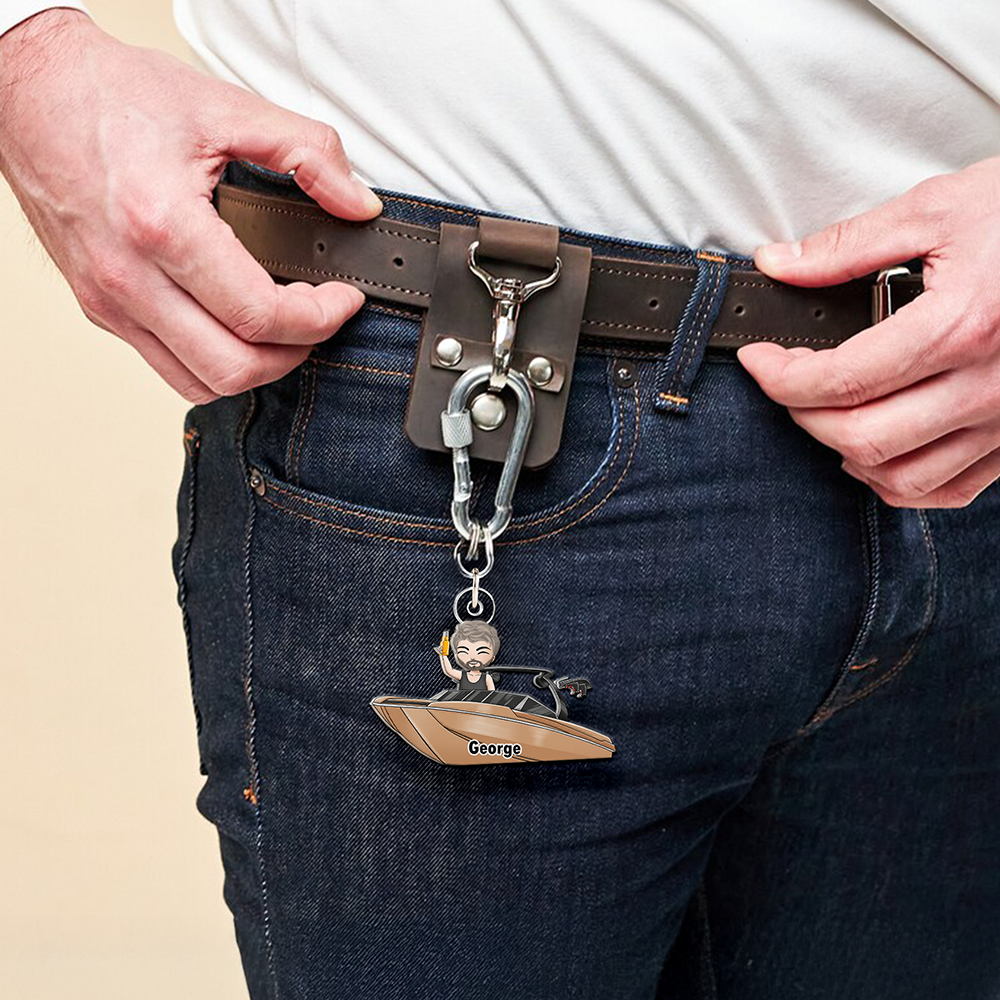 Personalized Gifts For Friends Keychain Wakeboarding Boat Partner 03QHHU120325HH-Homacus