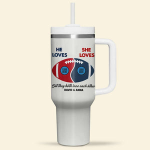 Custom Team Logo Gifts For Couple Tumbler 02HUTI290923 Football Couple Shape-Homacus