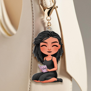 Personalized Gifts For Book Lover Keychain Reading Girl 02QHHU080425HH-Homacus