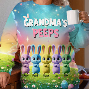 Personalized Gifts For Grandma Easter Day Shirt Bunny Peeps-Homacus