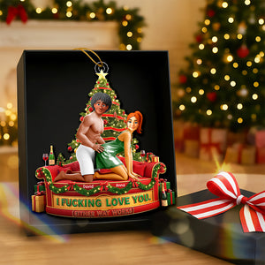 Couple I Love F You Ornament - Personalized Gifts For Couple 05ohqn100925-Homacus