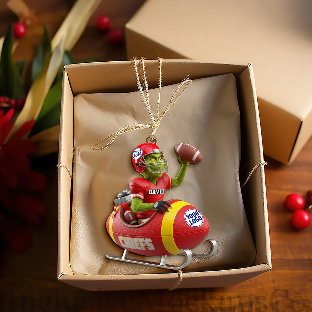Holiday Touchdown Ornament - Personalized Christmas Gift Sport Lovers 06KILU231025-Homacus