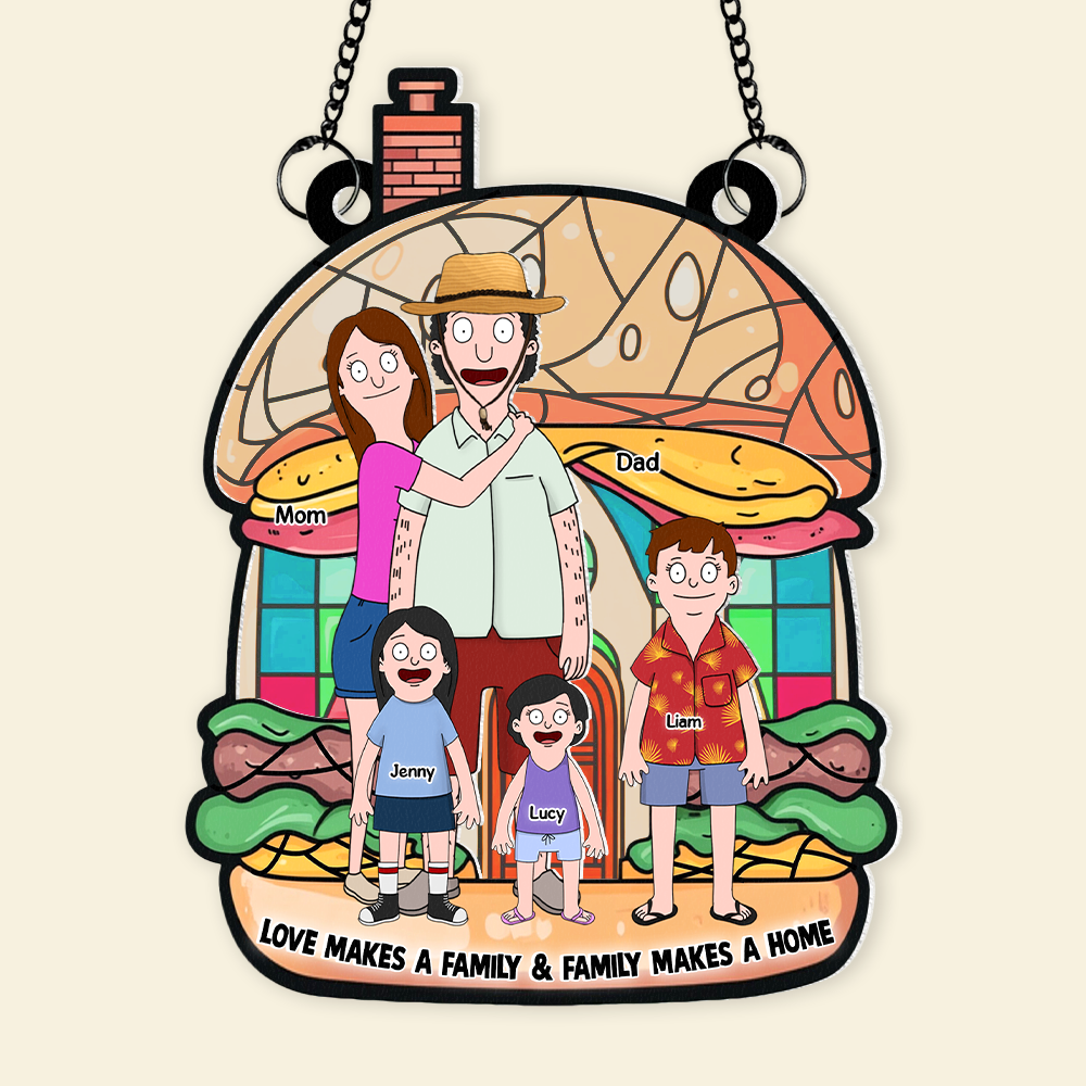 Personalized Gifts For Family Suncatcher Ornament, Love Makes A Family 04tgpu120225hg-Homacus
