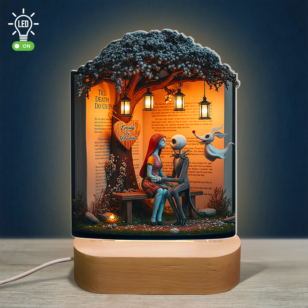 Horror Couple Led light With Oval Base - Personalized Gifts For Halloween 04PAPU160725-Homacus