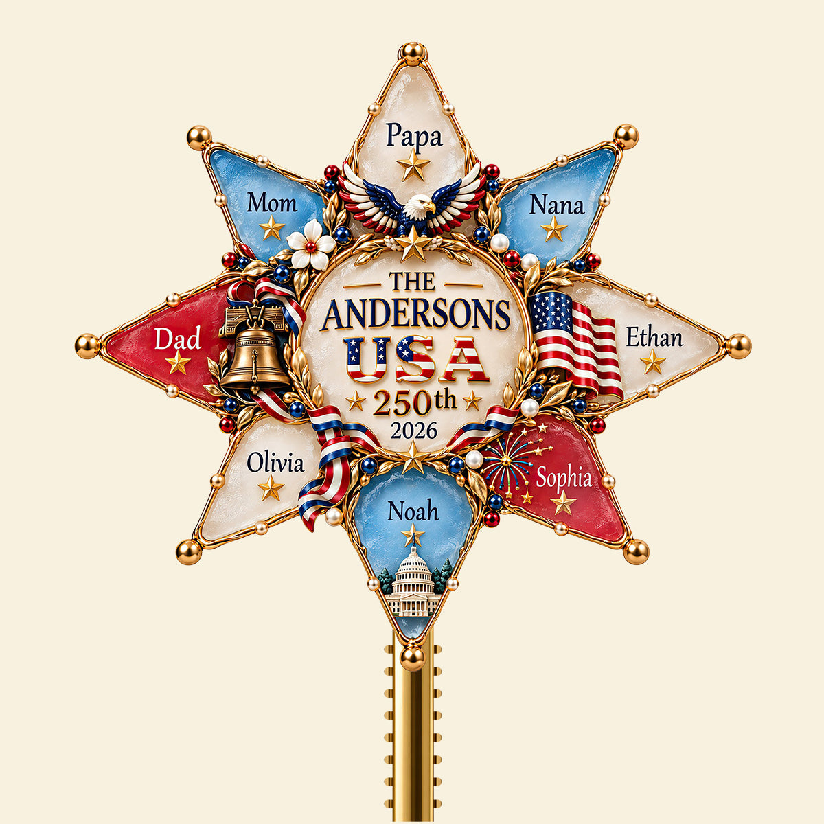 Patriot Family Tree Topper - Personalized Christmas Gifts For Family 04hudt071026-Homacus