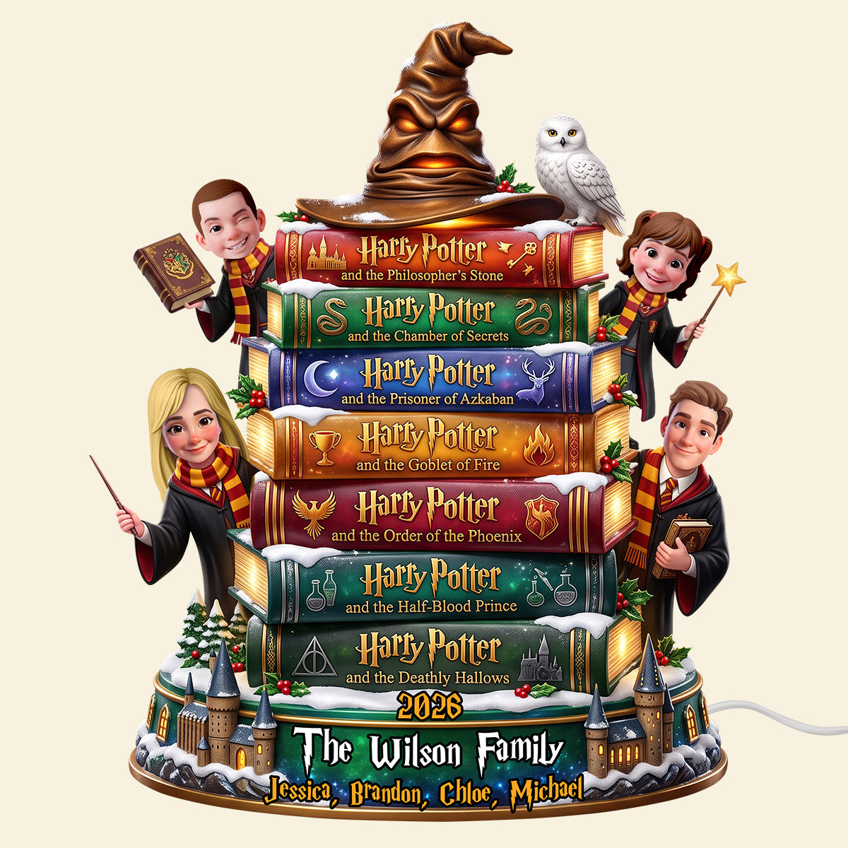 Bookstack Family Light Box - Personalized Gifts For Christmas Family Acrylic Light Box 04TYDT211026-Homacus