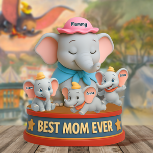 Personalized Gifts For Elephant Mom Acrylic Plaque, Happy Mom 01NAPU140425-Homacus