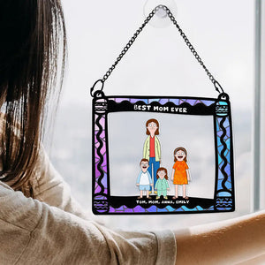 Personalized Gifts For Mom Window Hanging Suncatcher Ornament Best Mom Ever 03ACDT030325HG-Homacus