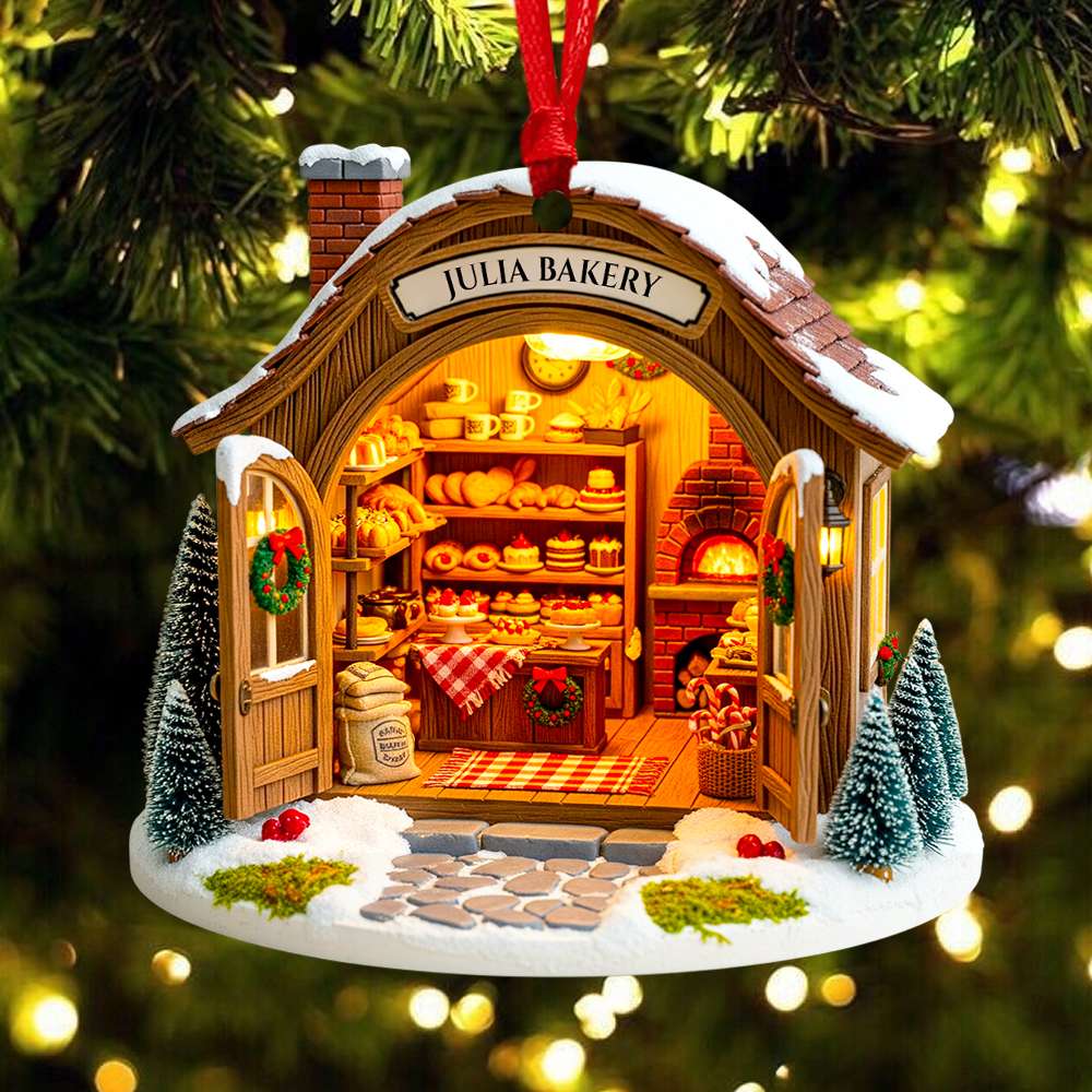 Bakery House Christmas Ornament Personalized Gifts for Bakers 02PGDT080825-Homacus