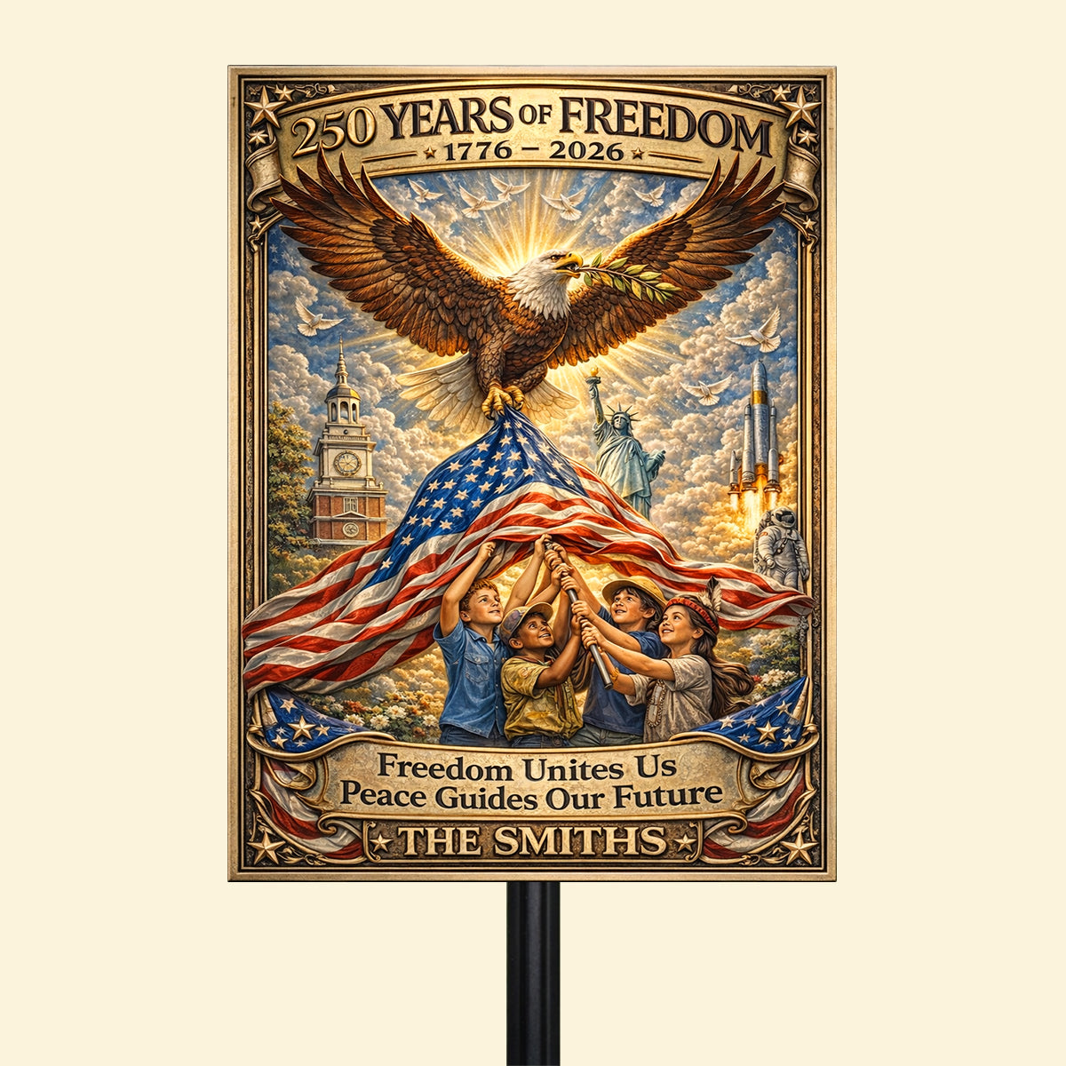 America 250th Anniversary Metal Sign - Personalized Gifts For Patriots 02tytn110326-Homacus