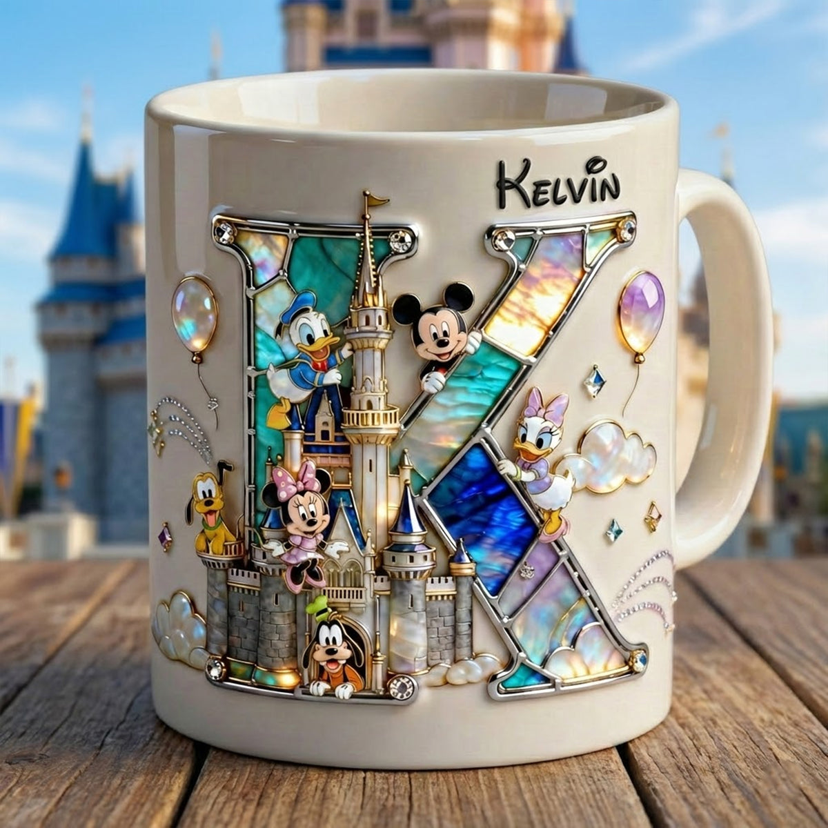 Shimmering Fairytale Alphabet Initial Letter Mug, Personalized Gifts 04qhtn140126-Homacus