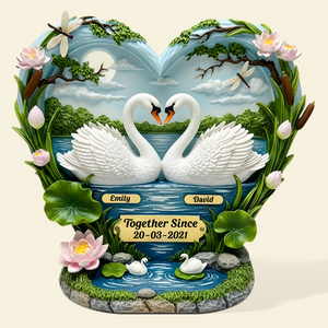 Swan Couple Acrylic Plaque - Personalized Gifts For Couple 03tgpu130625-Homacus