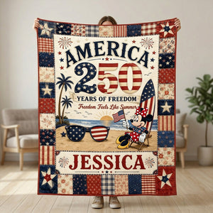 Freedom Feels Like Summer Blanket - Personalized Gifts For Patriots 01PATN040626-Homacus