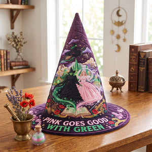 Enchanted Pink And Green Quilted Witch Hat - Personalized Gifts For Halloween 04tytn120826-Homacus