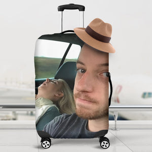 Custom Photo Luggage Cover, Funny Couple Gift For Upcoming Trips 02qhqn060724-Homacus