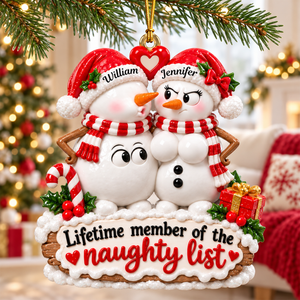 Naughty Snowman Couple Christmas Ornament - Personalized Gifts For Couple 05toqn191026