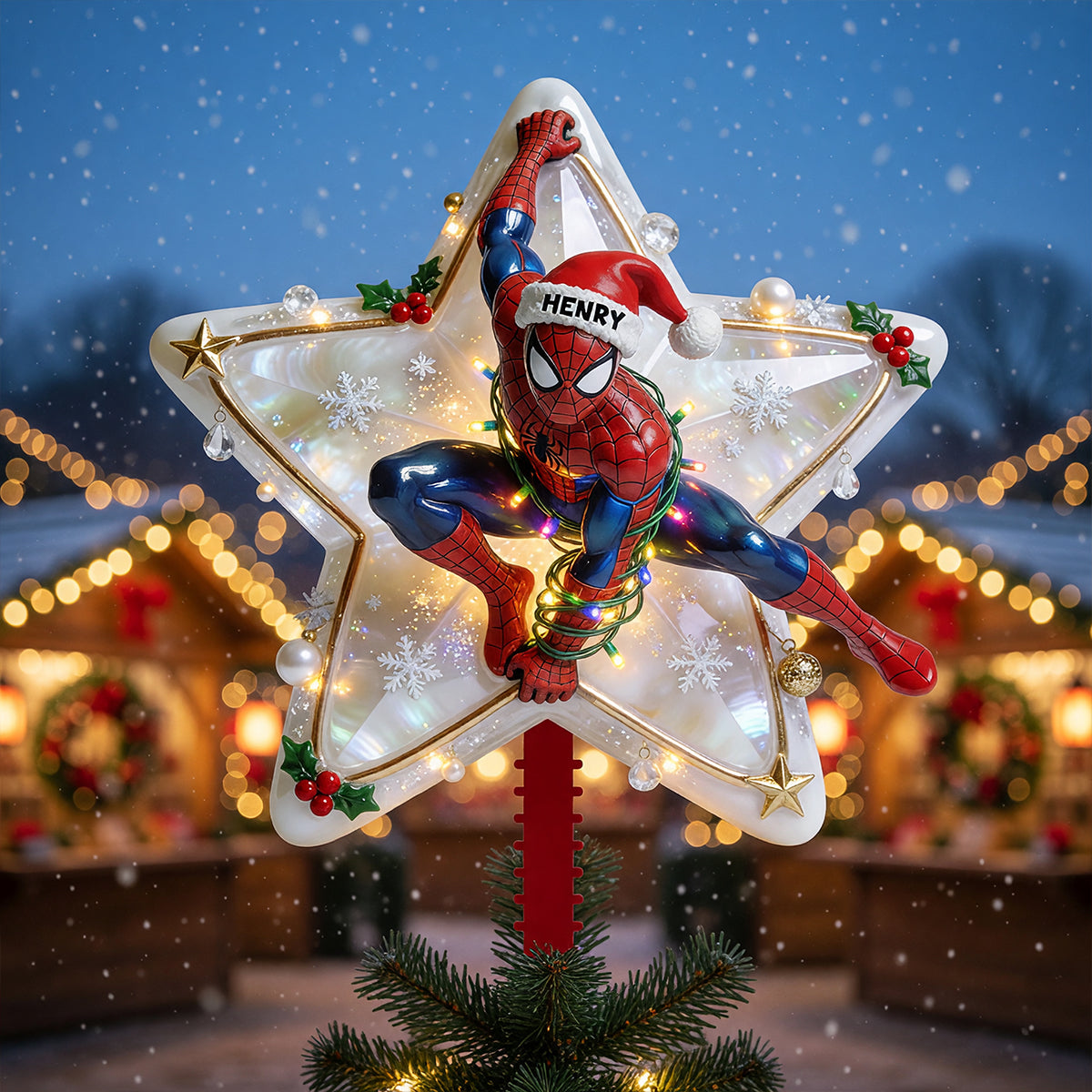 Holiday Web Hero Tree Topper - Personalized Gifts For Christmas 02pgdt050826-Homacus