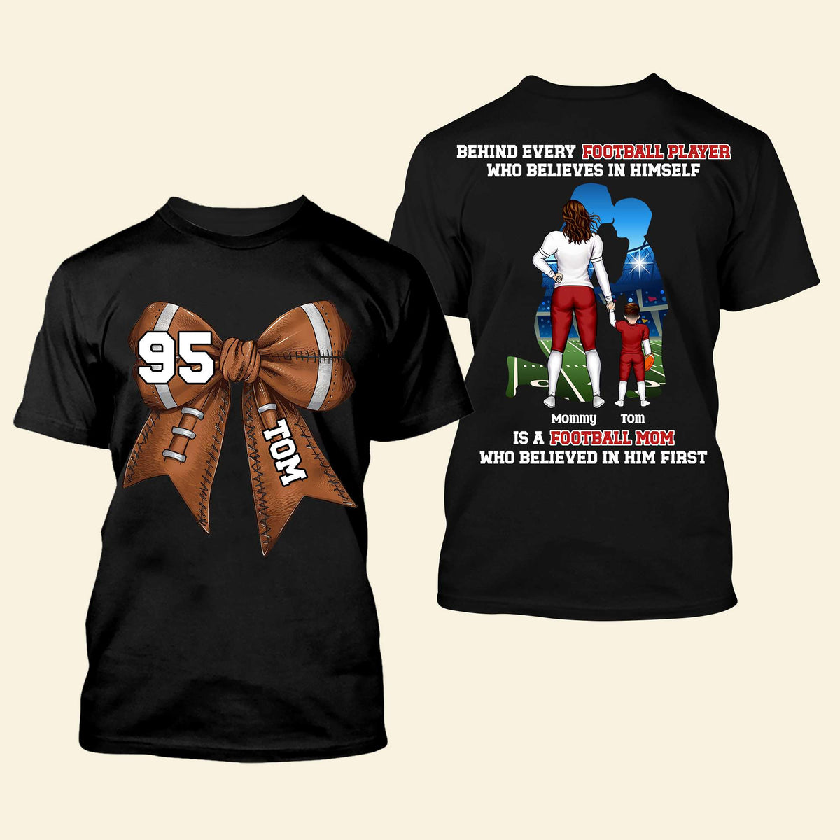 Football Mom Shirt Personalized Gifts For Mom 01OHDT010425PA-Homacus