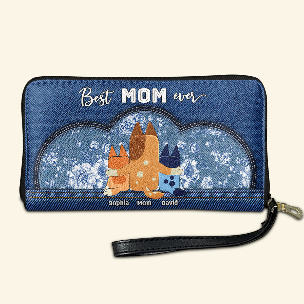 Personalized Gifts For Mom Twill Faux Leather Wallet Best Dog Mom Ever 01NADT030425-Homacus