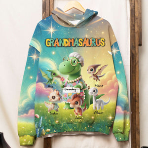 Personalized Gifts For Grandma Dinosaur 3D Shirt, Grandmasaurus & Her Grandkids 031KALU080325-Homacus