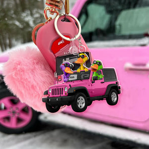 Personalized Gifts For Off-road Lovers Keychain, Happy Ducks 03qhqn281224-Homacus