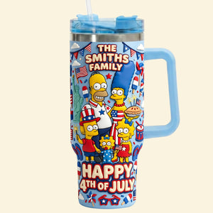 Celebrated 4th Of July Colorful 40oz Tumbler With Handle - Personalized Gifts For Patriots 04patn200626-Homacus