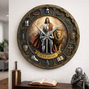 Kneeling Knight Acrylic Hanging Wall Clock - Personalized Gifts For Christian 01hulu060326-Homacus