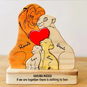 Lion Family Wooden Puzzle Gift For Family 01acxx290425-Homacus