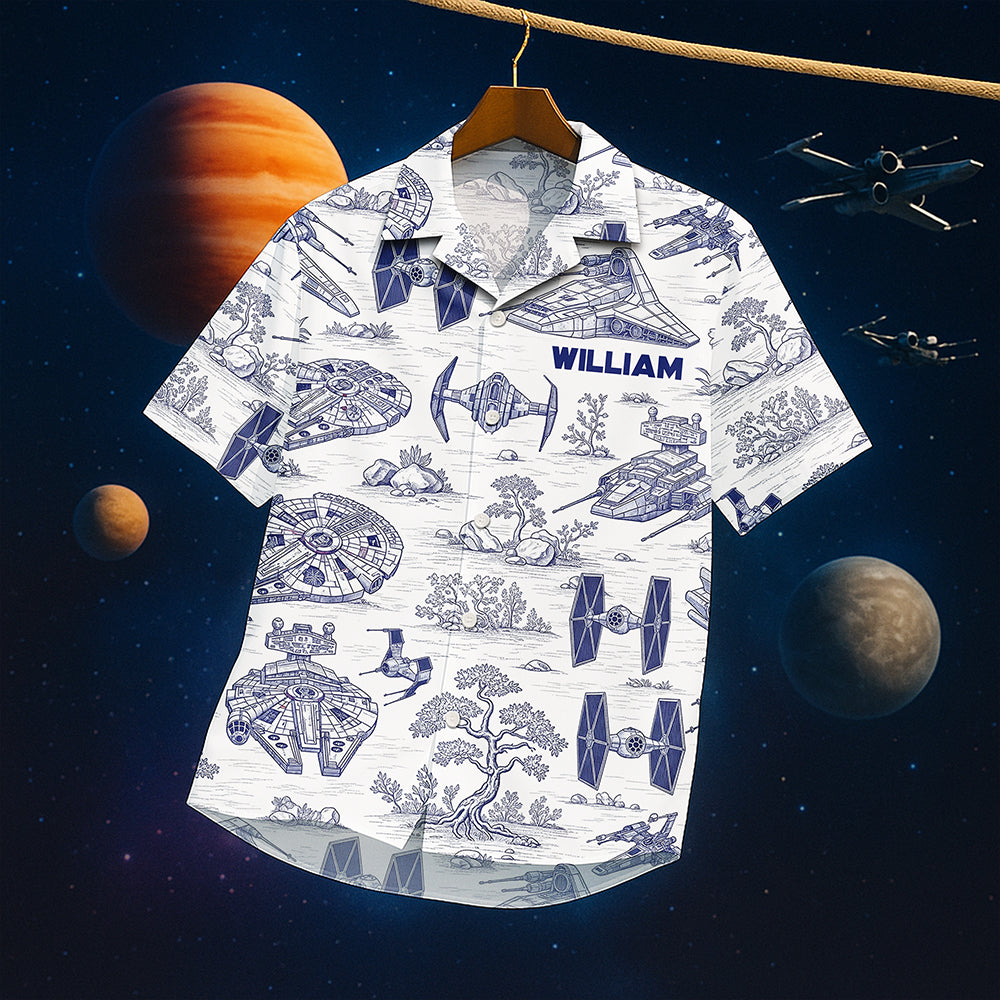 Galactic Toile Hawaiian Shirt - Personalized Gifts For Galaxy Lovers 02naqn040725-Homacus