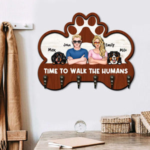 Personalized Gifts For Couple Wood Key Hanger 05nahn230622 Dog Lovers With Bone Shape-Homacus