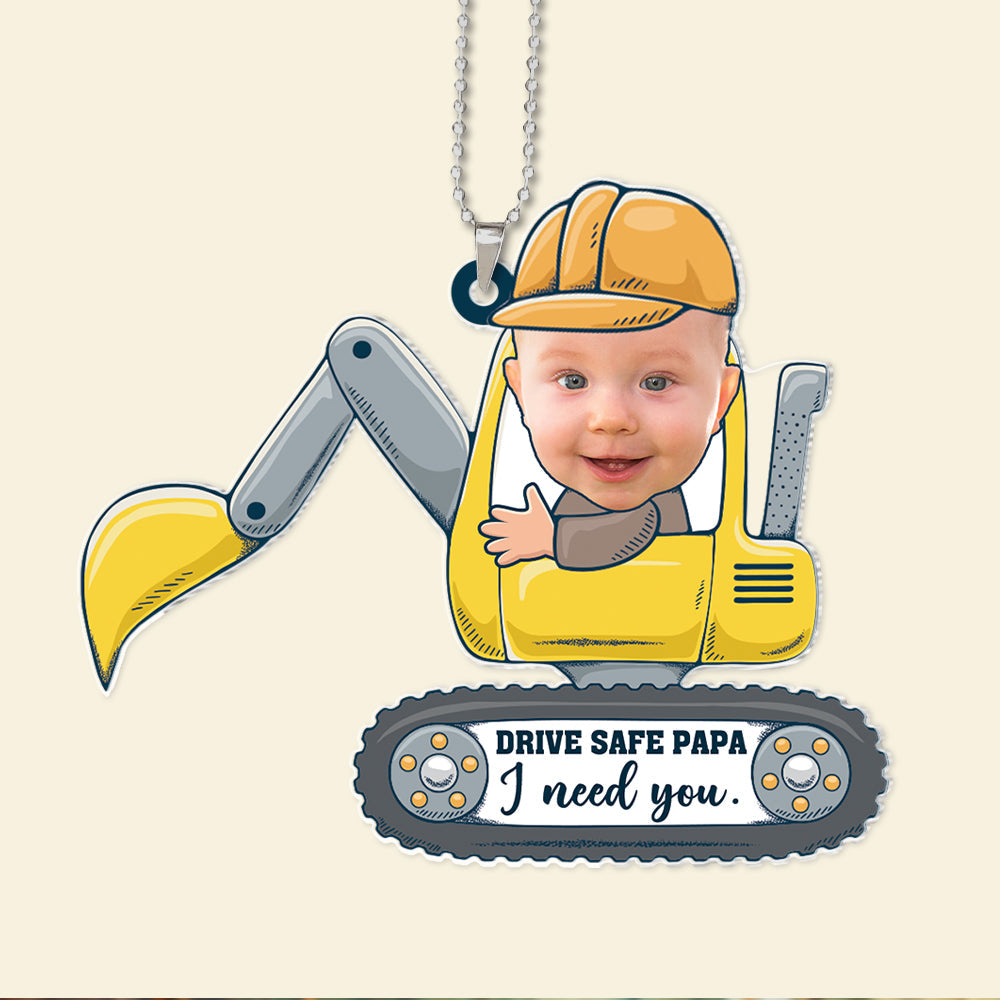 Custom Photo Gifts For Dad Car Ornament I Need You-Homacus
