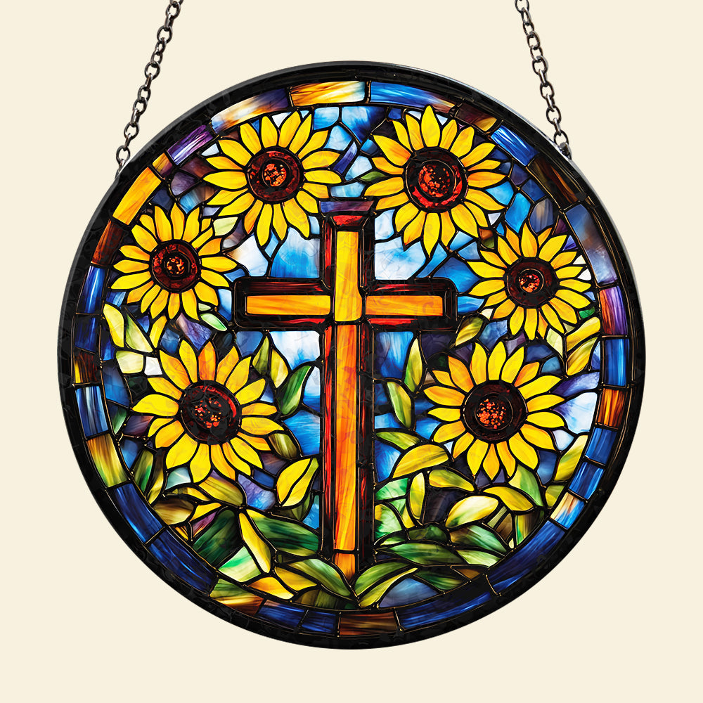 Personalized Gifts For Christian Stained Glass Christ Sunflower 01HUDT050325-Homacus