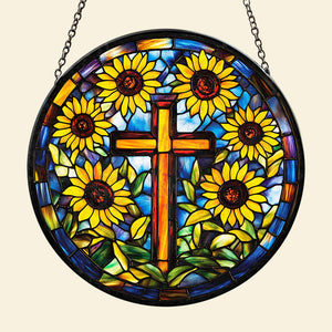 Personalized Gifts For Christian Stained Glass Christ Sunflower 01HUDT050325-Homacus