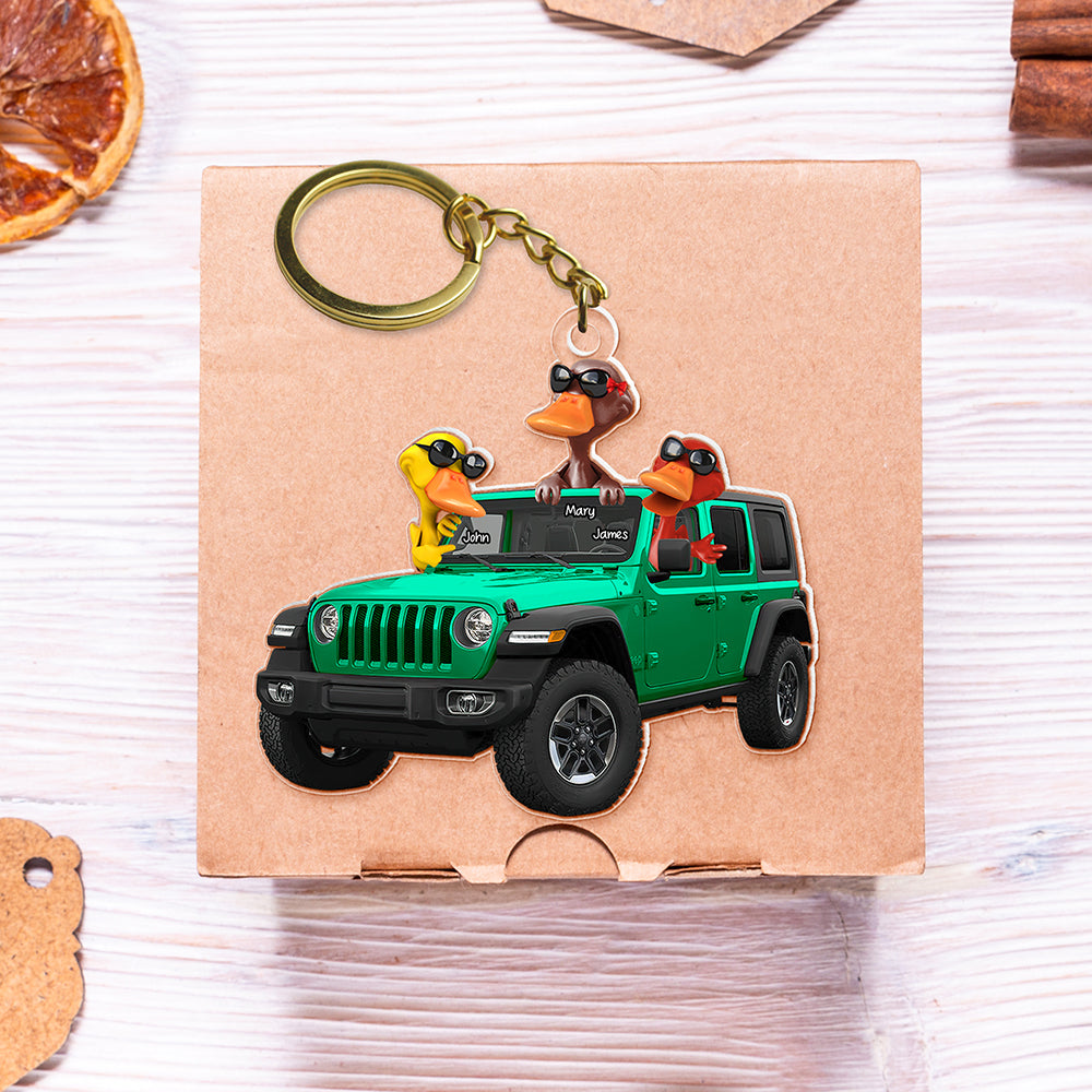 Happy Ducks Keychain - Personalized Gifts For Off-road Lovers 01qhqn281224-Homacus