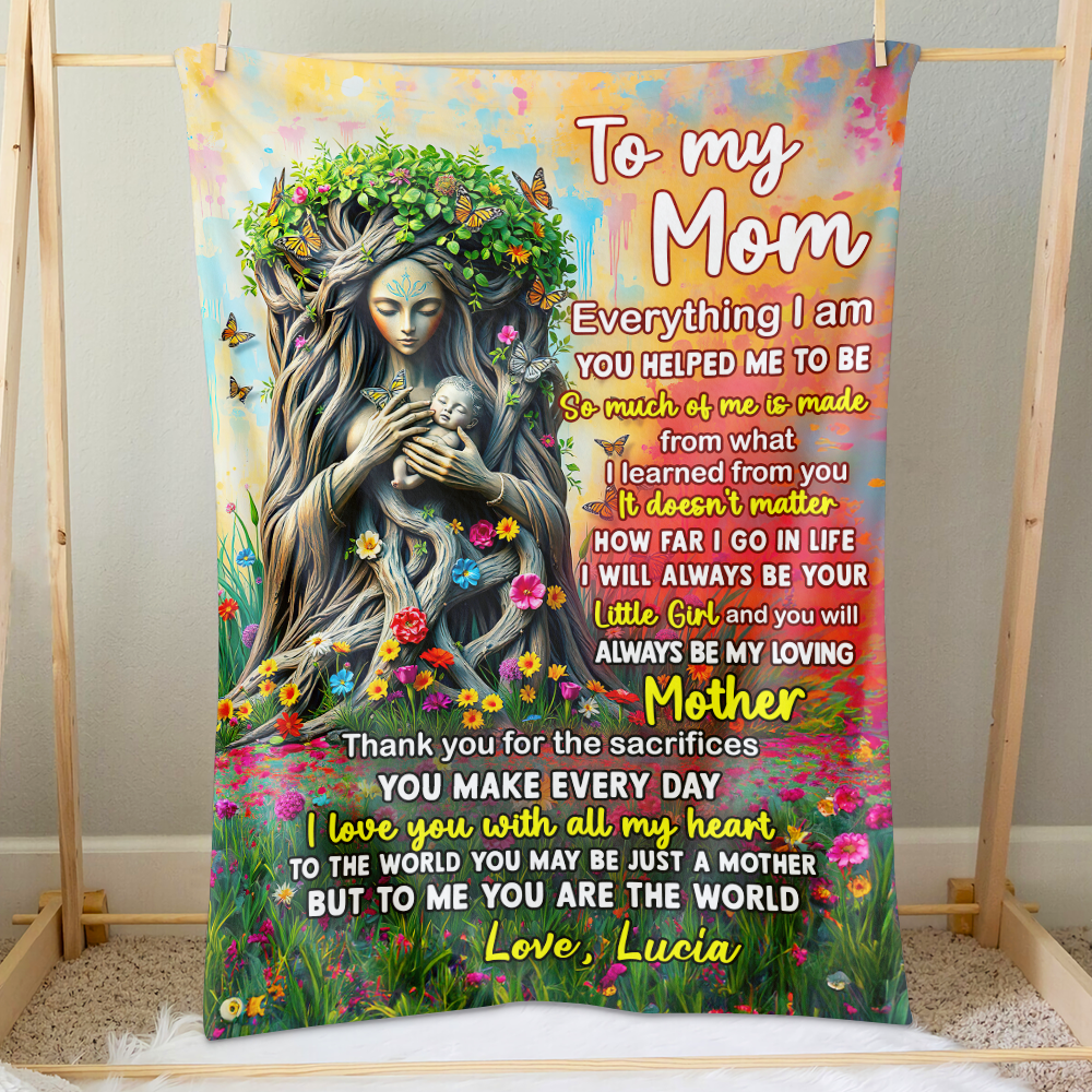 Personalized Gifts For Mom Blanket 02hupu170225 You Are The World-Homacus