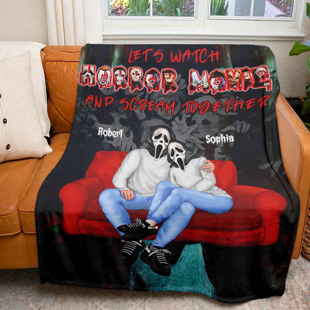 Personalized Gifts For Couple, Horror Couple Blanket 01TODC160724PA-Homacus