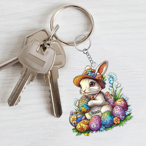 Personalized Gifts For Easter's Day Keychain 04xqqn180125 Rabbit Eggs-Homacus