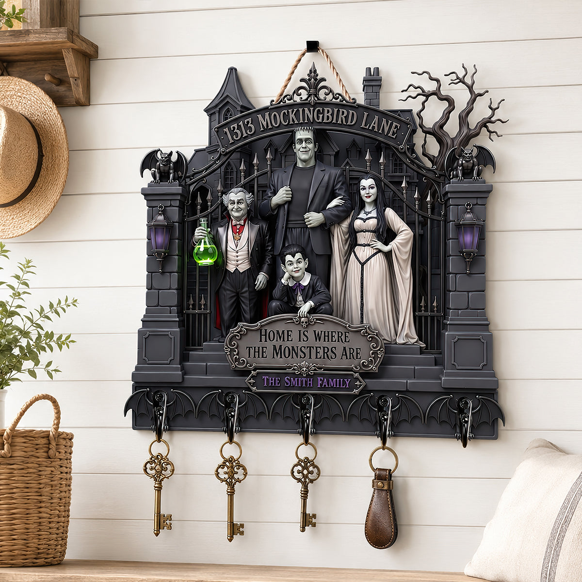 Gothic Family Acrylic Key Hanger - Personalized Gifts For Family 02hadt250726