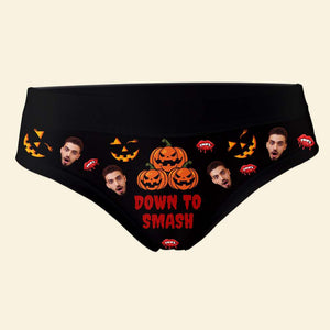 Custom Photo Gifts For Couple Boxer Briefs Halloween Pumpkin Smash Just Tip 03XQDT010824-Homacus