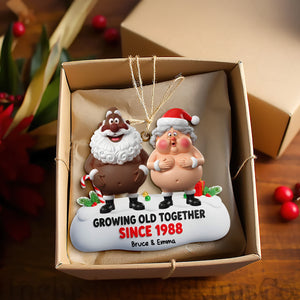 Growing Old Couple Ornament - Personalized Funny Gifts For Couple 04OHLU031025-Homacus