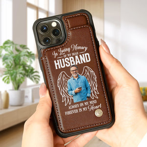 Custom Photo Gifts For Mom Leather Flip Wallet Phone Case 03xqtn210225 In Loving Memories Of My Dear Husband-Homacus