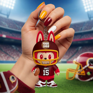 Monster American Football Keychain Personalized Football Gifts 05HUDT170625-Homacus