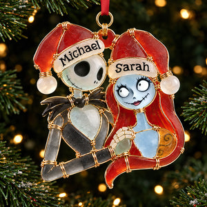 Love Till Death Sea Glass Effect Christmas Ornament, Personalized Gifts For Couple 07qhdt131026