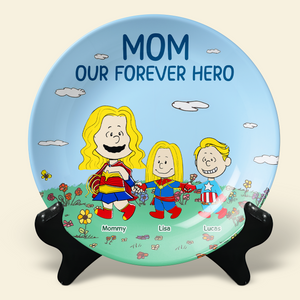 Personalized Gifts For Mom Ceramic Round Plate 02napu220325pa-Homacus