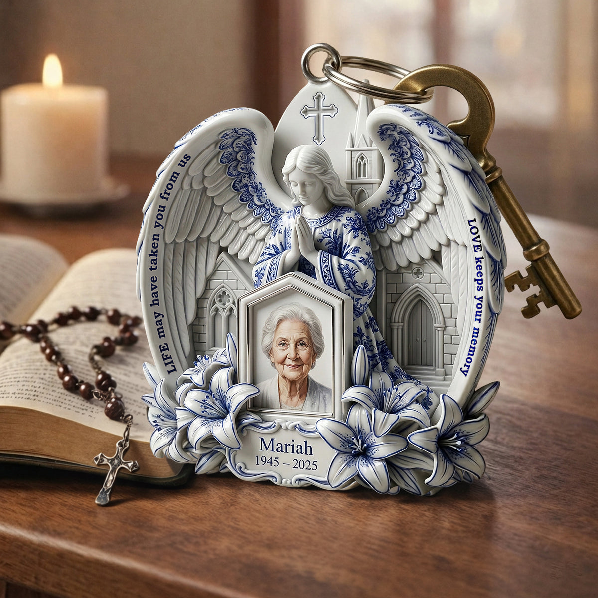 Angel Memorial Keychain - Custom Photo Gifts For Heaven 02PALU280226-Homacus