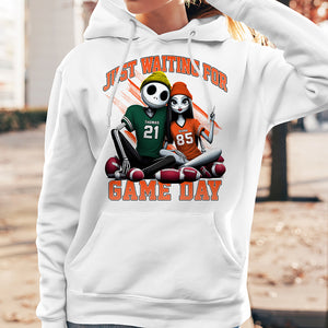 Football Game Day Shirts - Matching Skeleton Couple Divided - Custom Team Logo Gifts For Football Lovers-Homacus