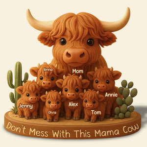 Highland Cow Mama Acrylic Plaque - Personalized Christmas Gifts For Mom 03XQDT150425-Homacus